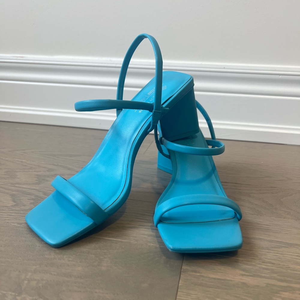Call It Spring Vibrant Blue Heeled Sandals (Zoee)